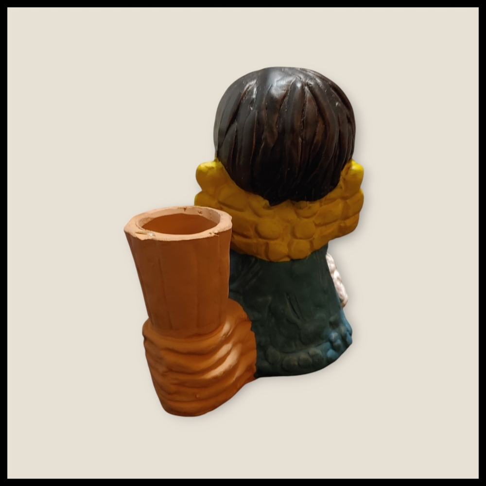 Clay Angel with Lamb and Taper Holder - Picture 4 of 6